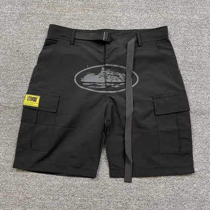 Corteiz Demon Island cruise-printed American streetwear shorts