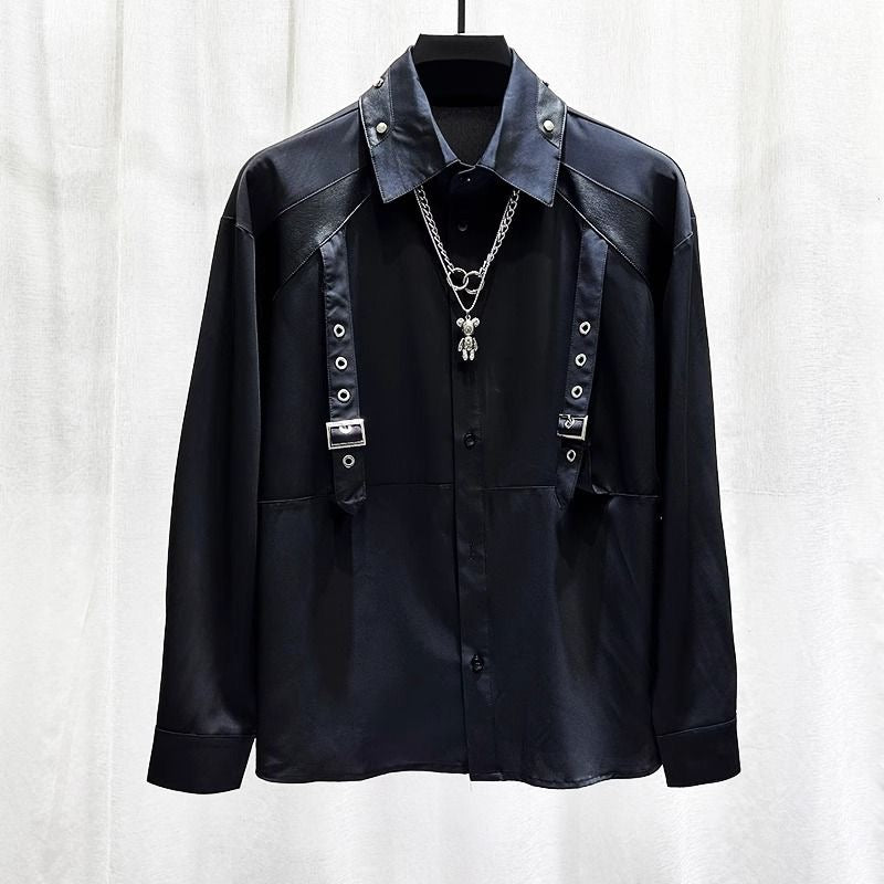 Niche New Design Patchwork Long-Sleeve Shirt