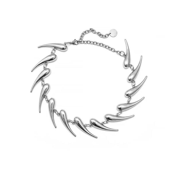 Metal Choker Spikes Necklace