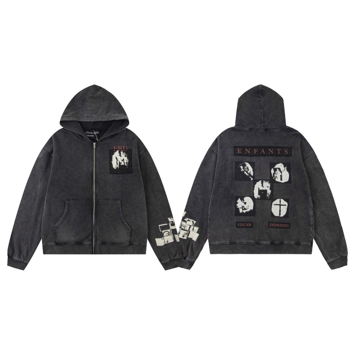 ERD Melancholy Rich Zip Hoodie Sweatshirt