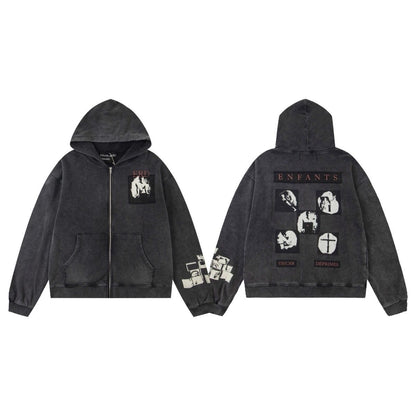 ERD Melancholy Rich Zip Hoodie Sweatshirt