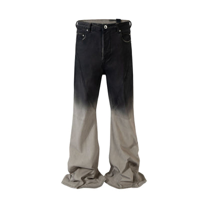 Retro Black/Grey Gradient Ribbon Jeans