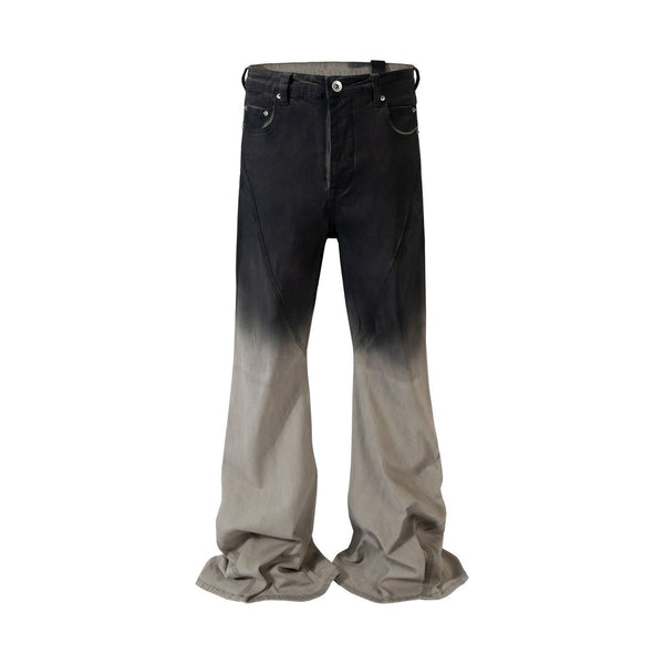 Retro Black/Grey Gradient Ribbon Jeans