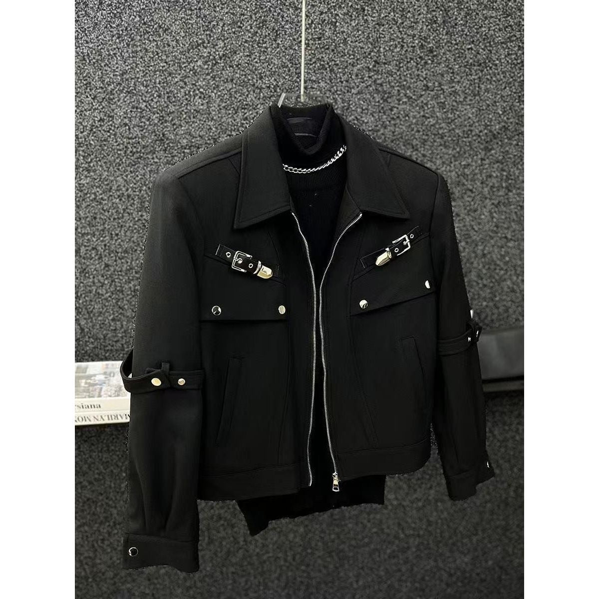 Niche Metal Deconstructed Padded Shoulder Jacket