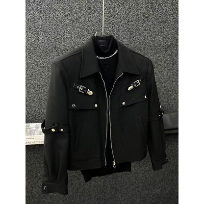 Niche Metal Deconstructed Padded Shoulder Jacket