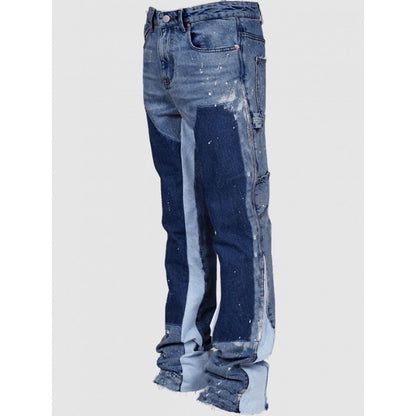 American-style High Street Distressed Denim Cargo Pants for Men