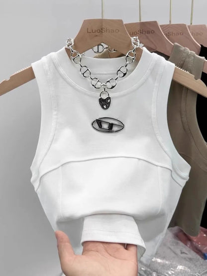 Slim-fit cropped tank top