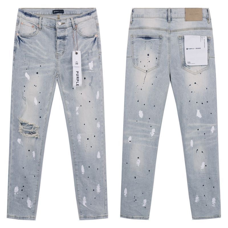 Purple Brand low-rise slim-fit washed denim jeans