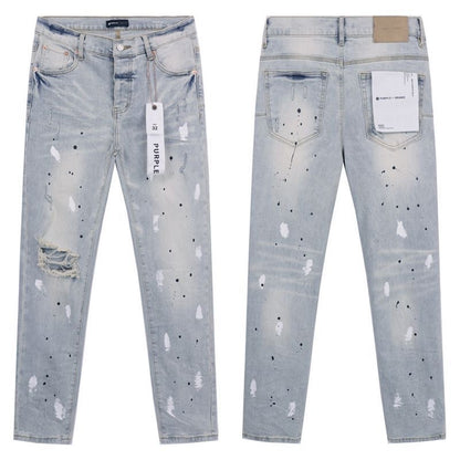 Purple Brand low-rise slim-fit washed denim jeans