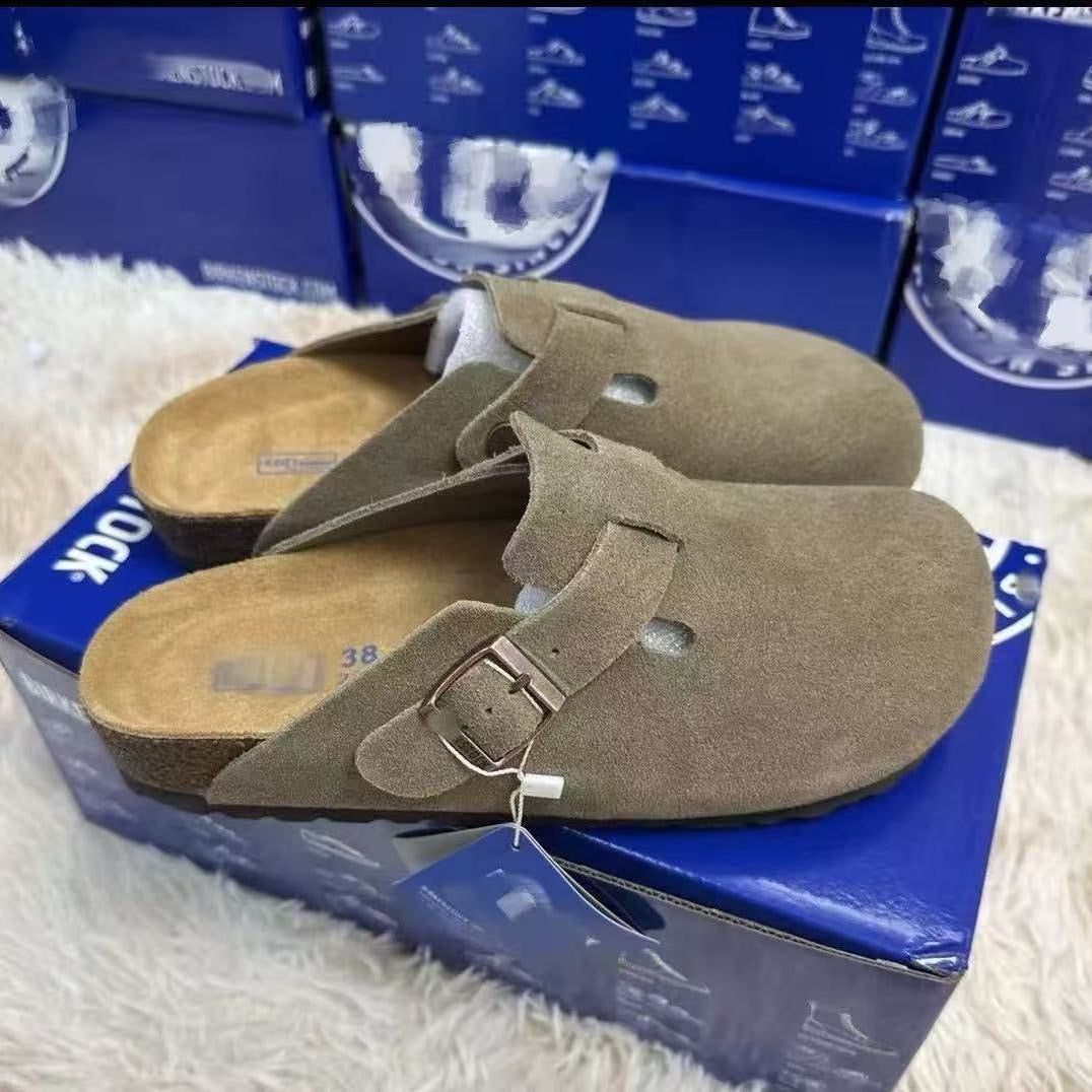 Leather Birkenstock Half Shoes