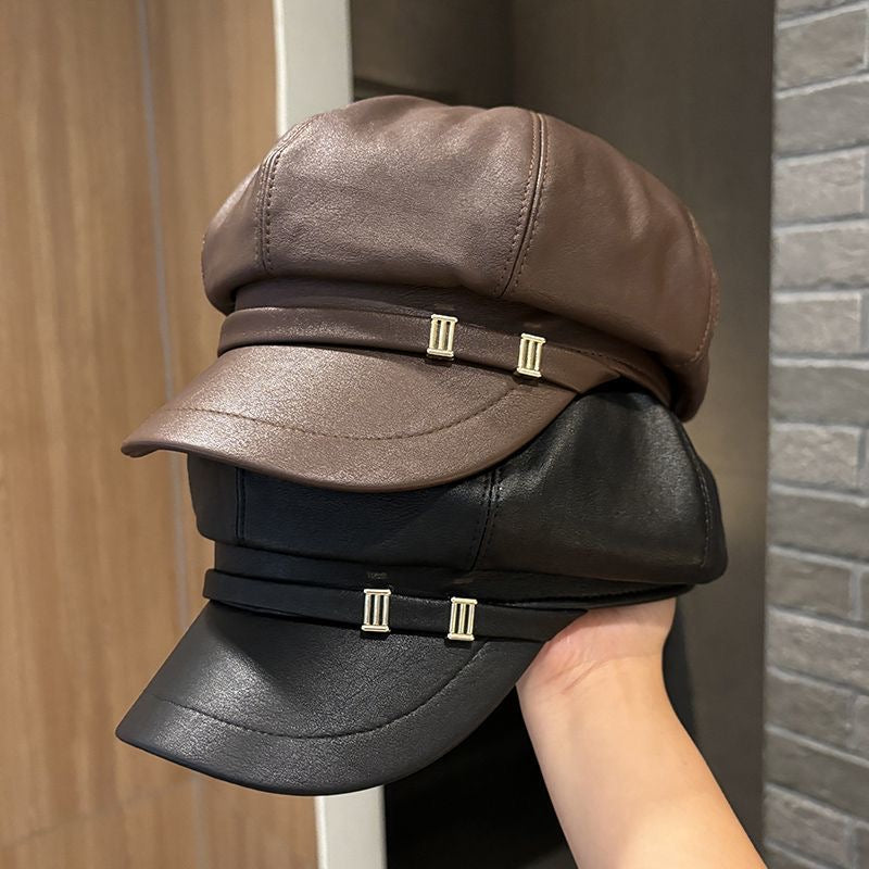 Female Vintage leather cap