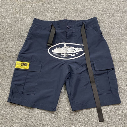 Corteiz Demon Island cruise-printed American streetwear shorts