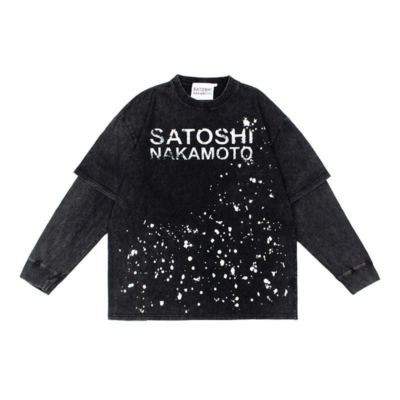 SATOSHI NAKAMOTO long-sleeved T shirt