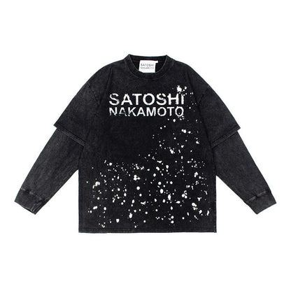 SATOSHI NAKAMOTO long-sleeved T shirt