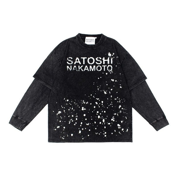 SATOSHI NAKAMOTO long-sleeved T shirt