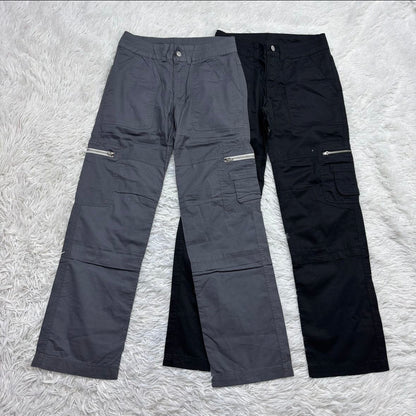 low-waisted wide-leg cargo pants