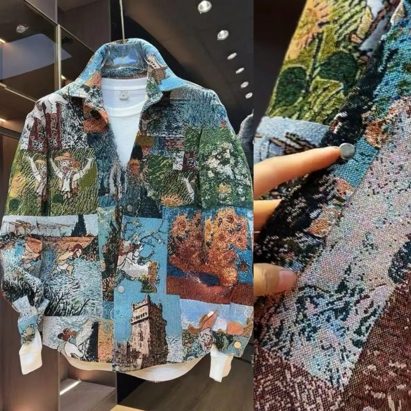 Jacquard Niche Long-Sleeve Shirt Men
