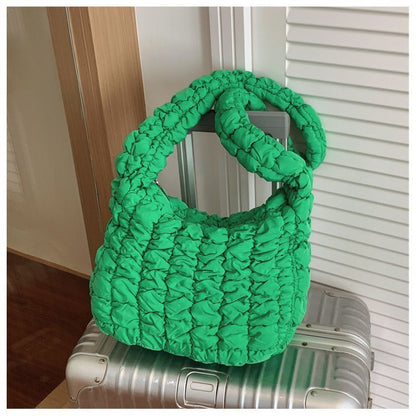 Quilted Nylon Shoulder Tote